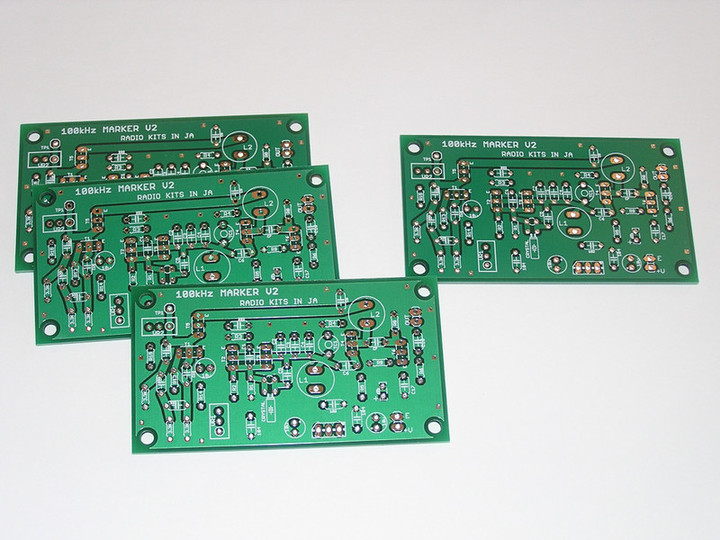 RADIO KITS IN JA : トランジスタ式 100kcマーカー基板 ver2。修正版で確認した。作動okだ。領布開始。基板ナンバーRK-10