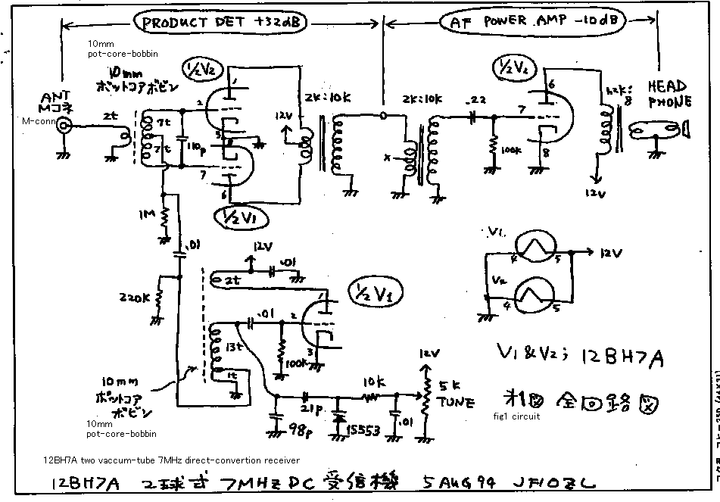 RADIO KITS IN JA : 直流12.6Vで使える真空管のこと (1992年公開のJF1OZL氏に感謝候) :真空管 12V 動作
