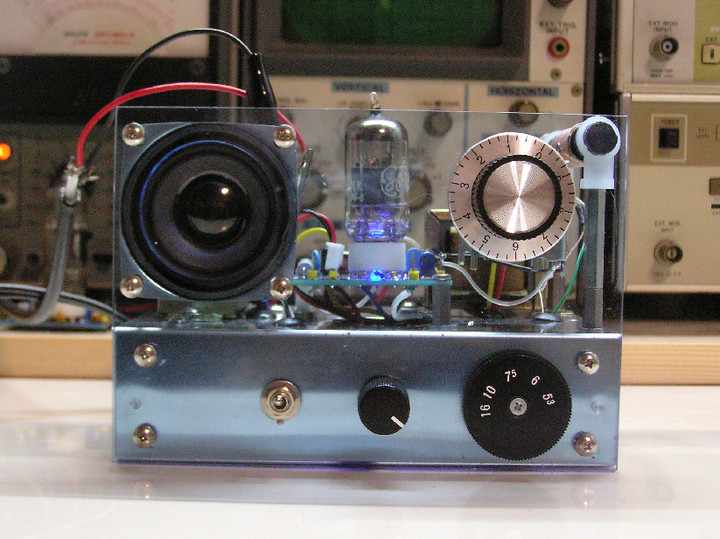 RADIO KITS IN JA : プリント基板でつくる「スピーカーの鳴る単球ラジオ」 : 1-V-2の自作用回路図、部品表、樹脂パネル図