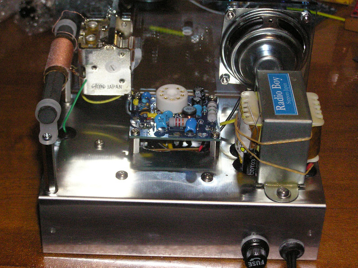 RADIO KITS IN JA : プリント基板でつくる「スピーカーの鳴る単球ラジオ」 : 1-V-2の自作用回路図、部品表、樹脂パネル図