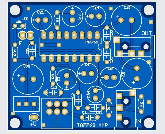 RADIO KITS IN JA : 東芝 TA7769P ステレオアンプ ：単四 の4本