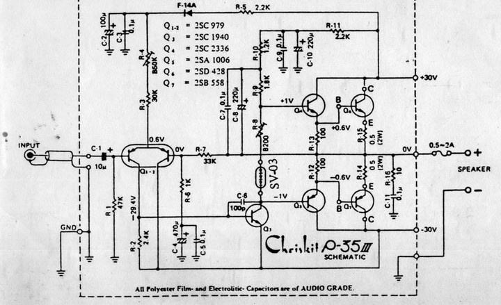 RADIO KITS IN JA : ディスクリート ヘッドフォンアンプ ：クリスキットp35型。出力端はゼロボルトにならない